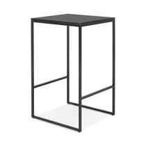 Table de bar carrée 60x102 cm en bois et métal noir