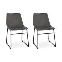 Lot de 2 chaises 50x49x79 cm en PU gris foncé