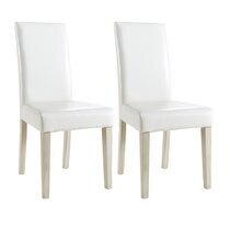 Lot de 2 chaises repas 45x58x95 cm en PU blanc