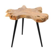 Table basse tronc 70x70x45 cm en bois naturel et métal