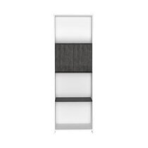 Bibliothèque 2 portes 53,1x33x160 cm blanc et gris foncé - PIMLY
