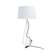 Lampe de table ronde 30x62 cm en fer blanc