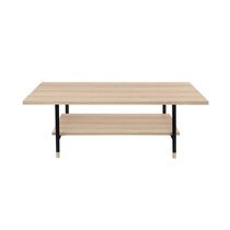 Table basse double plateau 120x65x45 cm chêne et noir