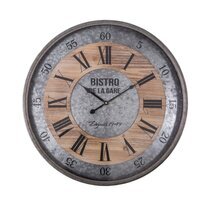 Horloge Bistro de la gare 60 cm marron et gris