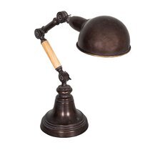 Lampe à poser vintage 37x15x40 cm en fer noir vieilli et sapin