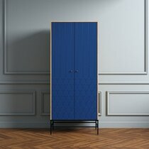 Armoire 2 portes 80x55x190 cm décor bleu foncé