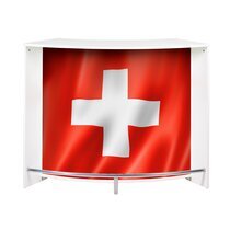 Bar 134,5x55,3x104,8 cm noir et décor drapeau Suisse - KAPIK