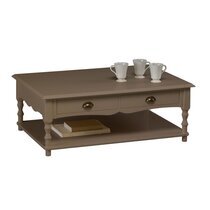 Table basse 2 tiroirs 100x70x38 cm taupe charme - AUTHENTIC TAUPE