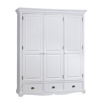 Armoire 3 portes 3 tiroirs 164,3x54,5x184,8 cm blanc - AUTHENTIC BLANC