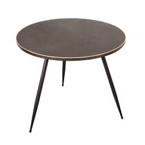 Table d'appoint ronde 70x57,5 cm en métal marron foncé