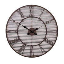 Horloge industrielle 67x2x67 cm en métal gris et marron