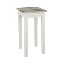 Table d'appoint 30x30x61 cm décor pin et blanc brillant - SIMEN
