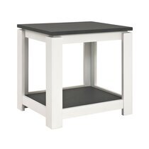 Table d'appoint 50x40x50 cm gris foncé et blanc - JOSEF