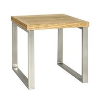 Table d'appoint 45x50x45 cm naturel et chromé