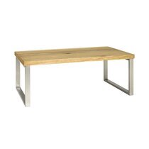 Table basse 100x60x38 cm naturel et chromé