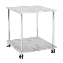 Table d'appoint carrée 40x45 cm en métal gris effet béton - ALMARO