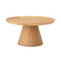 Table basse ronde 74x37 cm décor chêne naturel