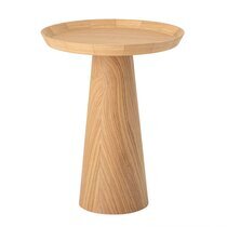 Table d'appoint ronde 44x54,5 cm décor chêne naturel