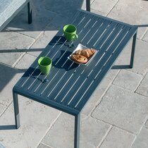 Table de jardin extensible 180/240 cm en aluminium imitation teck gris