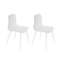 Lot de 2 chaises de jardin design en aluminium et résine blanche