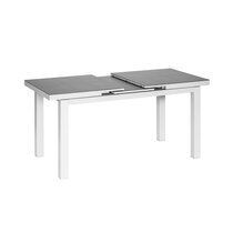 Table de jardin extensible 140/180 cm en verre gris perle - VILA