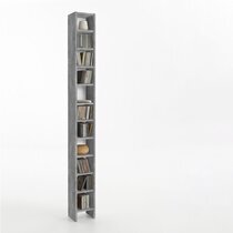 Bibliothèque 11 niveaux 18,9x16,2x185 cm gris béton