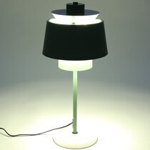 Lampe de table 25x25x55 cm en métal vert et marbre blanc