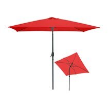 Parasol carré inclinable 245 cm rouge - PALERMO