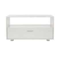 Meuble TV 1 tiroir 90x30x50 cm blanc brillant - WILLAN