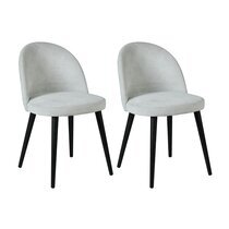 Lot de 2 chaises repas 47x43x80 cm en tissu gris clair