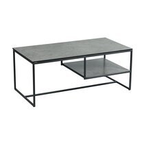 Table basse double plateau 110x55x45 cm gris et anthracite - VOLDA