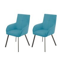 Lot de 2 fauteuils repas 58x62x91 cm en tissu bleu clair - BOLTBY