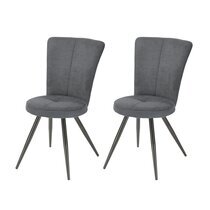 Lot de 2 chaises repas 43x57x89 cm en tissu gris - BOLTBY