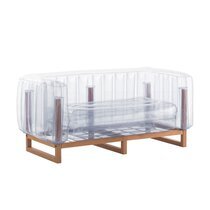 Canapé de jardin design transparent avec cadre bois - YOMI