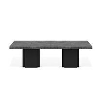 Table à manger rectangulaire 262x130x75 cm décor béton et noir - DINNY