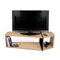 Meuble TV 120x40x35 cm décor chêne et noir