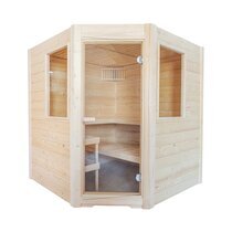 Sauna finlandais 195x187x204 cm en bois naturel