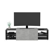 Meuble TV modulable 194,5x39,9x49,2 cm noir et gris