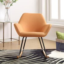 Rocking chair 70x89x88 cm en tissu jaune
