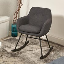 Rocking chair 58x72x80 cm en lin gris foncé