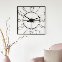 Horloge design carrée 60 cm en métal noir