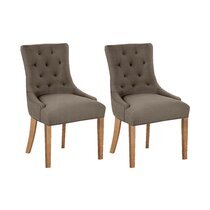 Lot de 2 fauteuils 56x60x93 cm en tissu taupe - VLADI