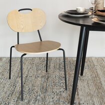 Chaise repas 56x46x78 cm en bois naturel et métal noir - AVERY