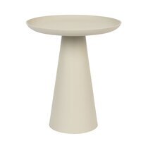 Table d'appoint ronde 39,5x45,5 cm en aluminium ivoire - ARRAY