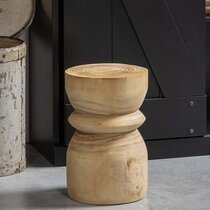 Table d'appoint 28x28x40 cm en bois de paulownia naturel