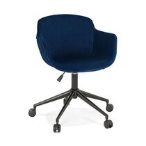 Chaise de bureau 54x59x80 cm en velours bleu foncé - GUIDO