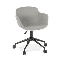 Chaise de bureau 54x59x80 cm en tissu gris clair - GUIDO