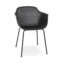 Chaise de jardin 59,5x54,5x81 cm en plastique noir - GUIDO