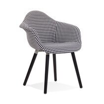 Chaise design 62x60x81 cm en tissu noir et blanc - DROPLY