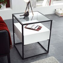 Table d'appoint carrée 43x54 cm blanc - FATDA